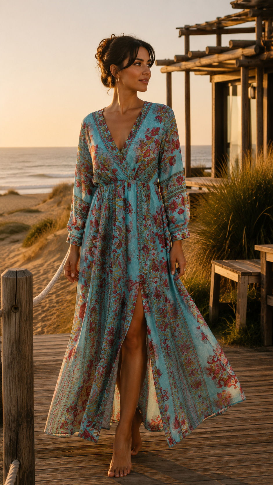Vestido Zahara - Coral Celeste