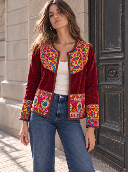 Chaqueta Jaipur Velvet - Rojo 6