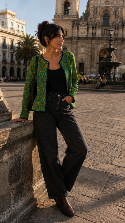 Chaqueta Meera - Olas Verdes