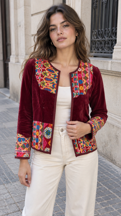 Chaqueta Jaipur Velvet - Rojo 10