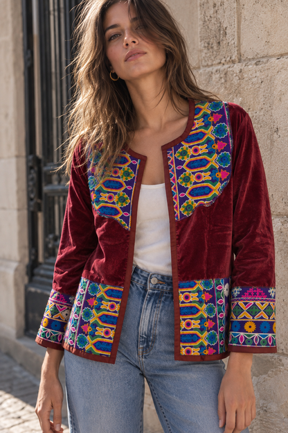 Chaqueta Jaipur Velvet - Rojo 5