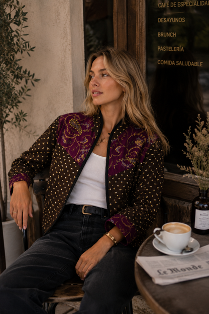 Chaqueta Nayla - Marron Flores 7
