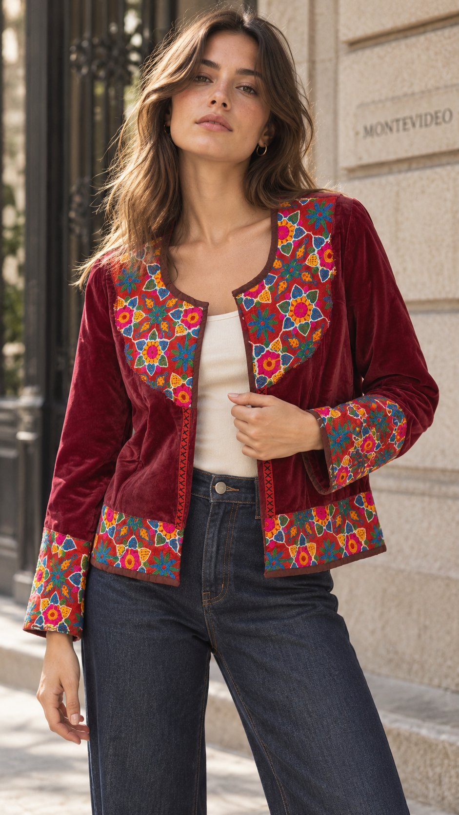 Chaqueta Jaipur Velvet - Rojo 7