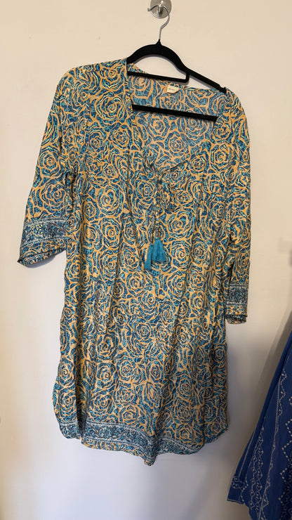 Vestido Kiran – Turquesa Dorado