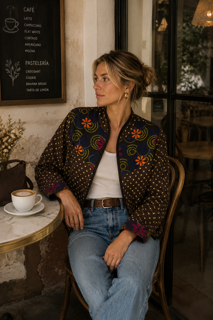 Chaqueta Nayla - Marron Flores 6