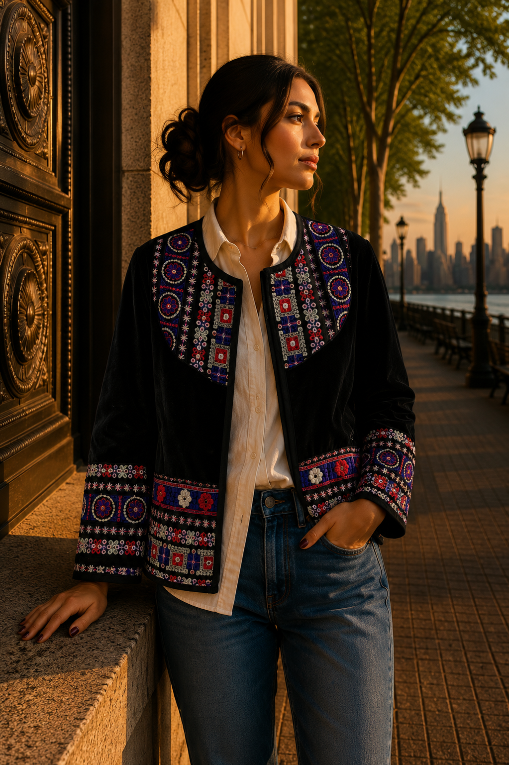 Chaqueta Jaipur Velvet - Negro 9
