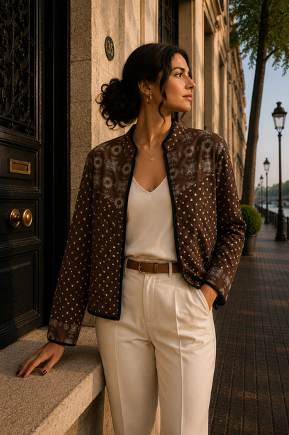 Chaqueta Nayla - Marron Flores 5