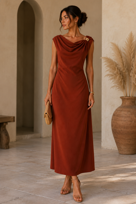 Vestido Aveline - Terracota
