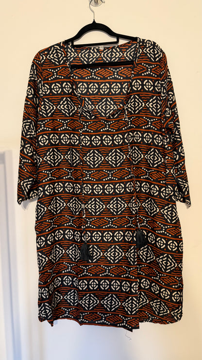 Vestido Kiran Cotton - Terracota Negro