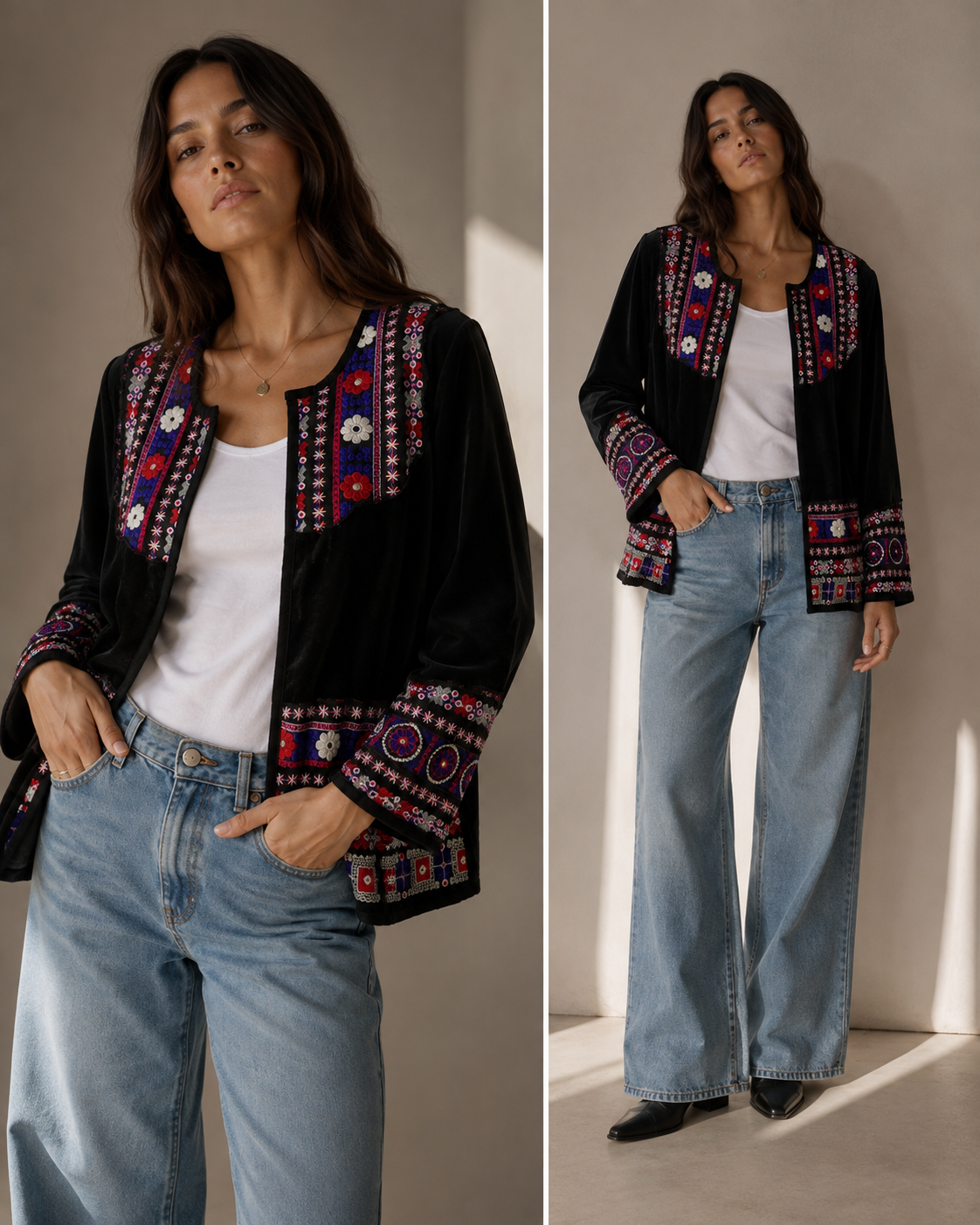 Chaqueta Jaipur Velvet - Negro 10