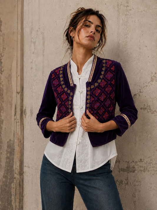 Chaqueta Zareen - Violeta aterciopelado