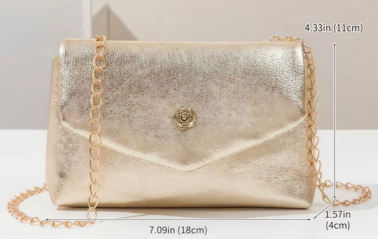 Cartera Zafira – Dorado elegante