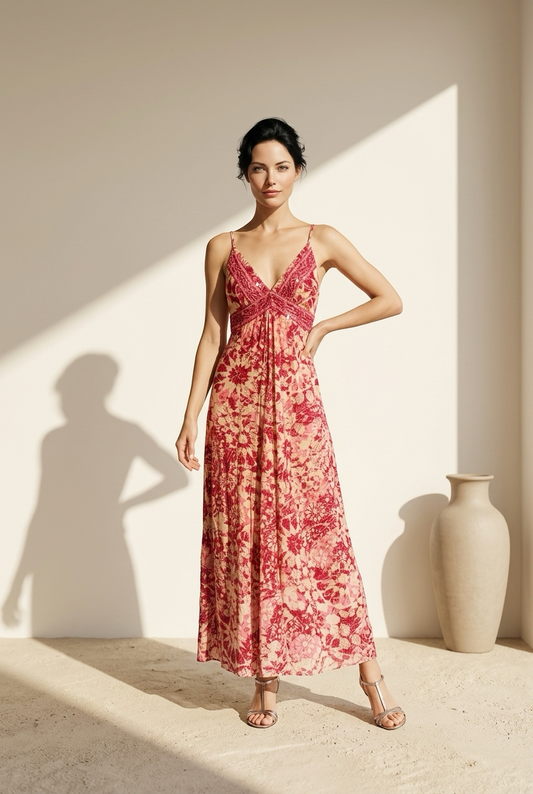 Vestido Anika - Terracota Floral
