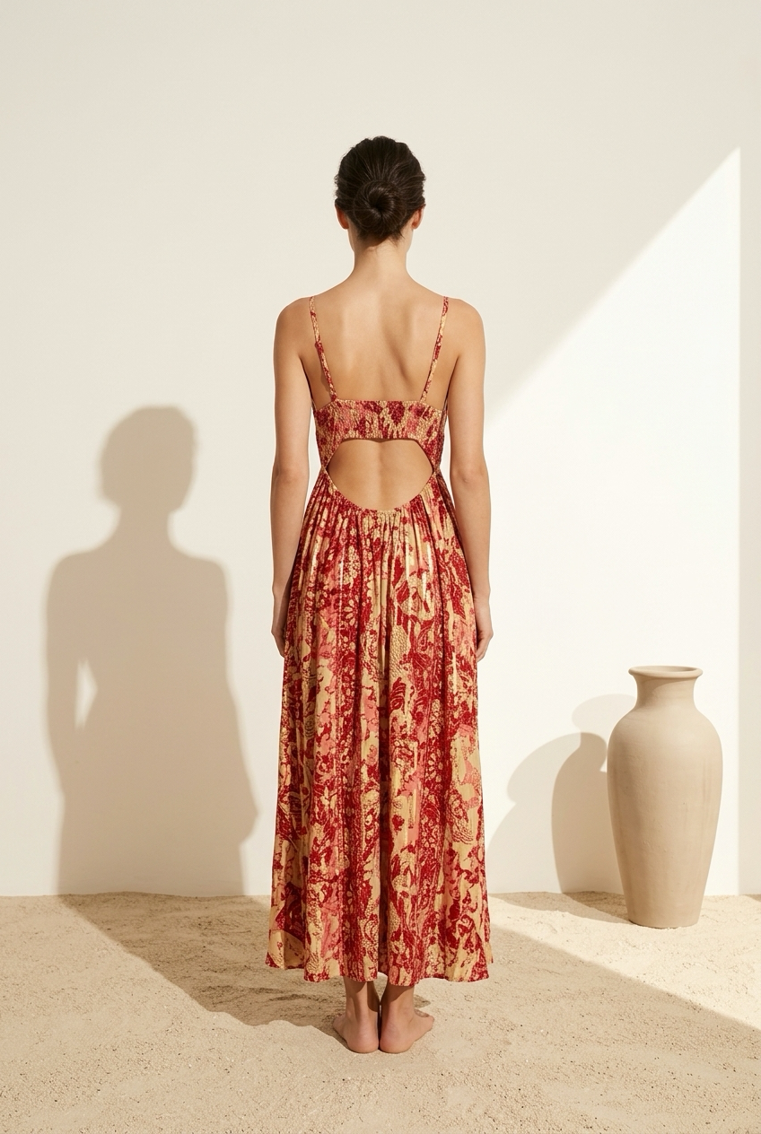 Vestido Anika - Terracota Floral