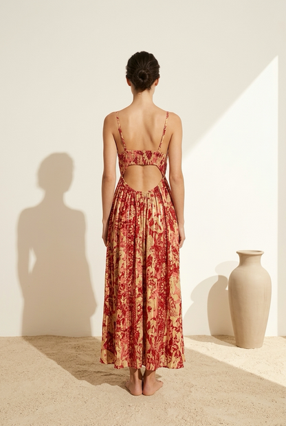 Vestido Anika - Terracota Floral