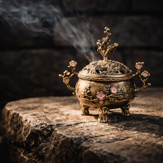 Olla Ritual Sakura – Mini Quemador de Incienso