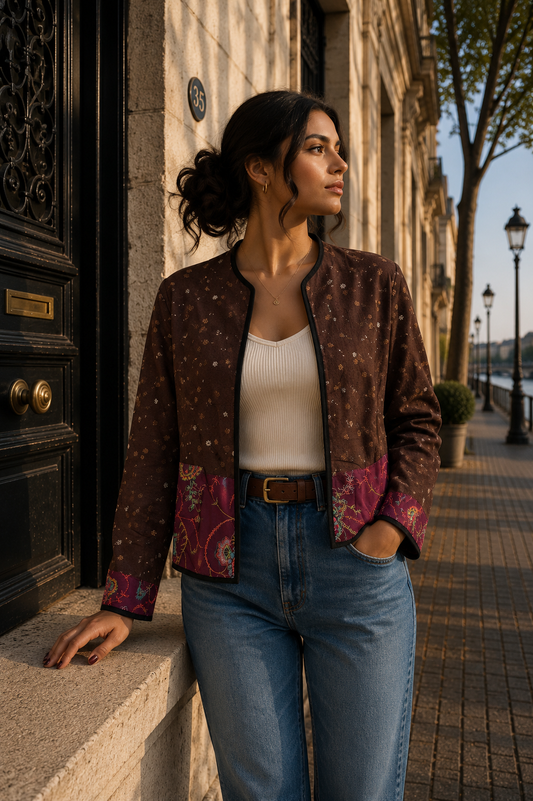 Chaqueta Nayla - Marron Flores 3