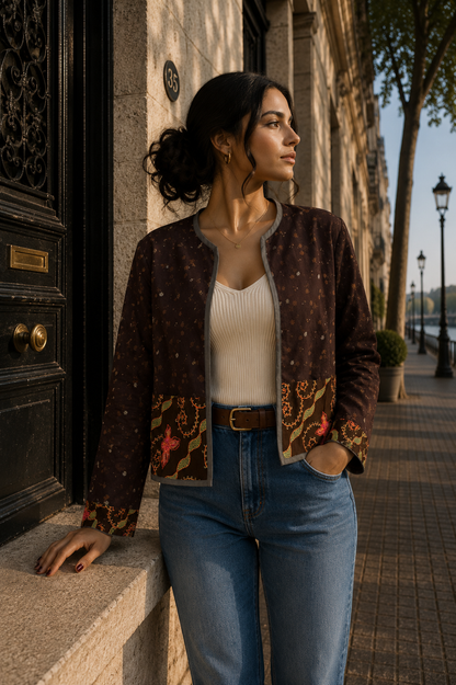 Chaqueta Nayla - Marron Flores 4