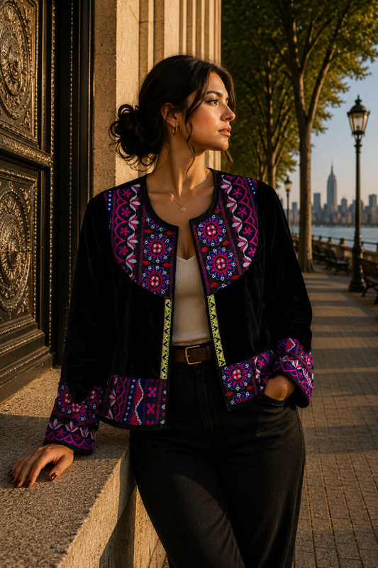 Chaqueta Jaipur Velvet - Negro 1