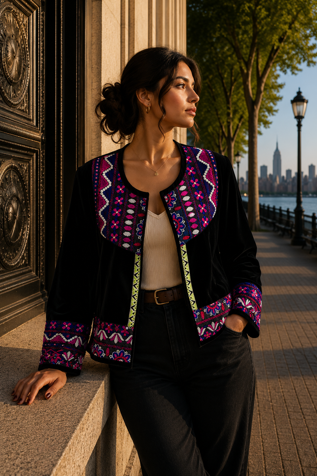 Chaqueta Jaipur Velvet - Negro 3