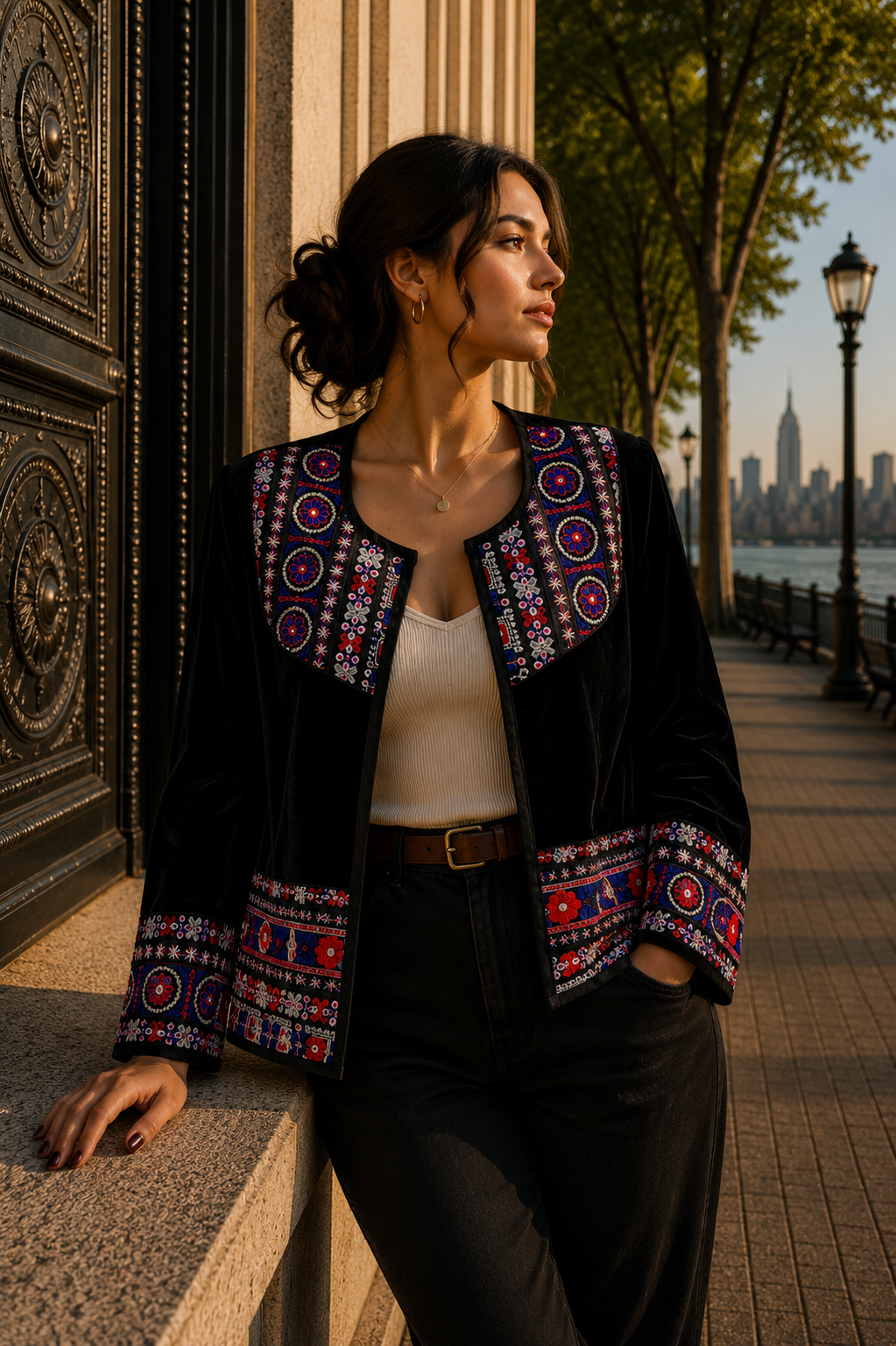 Chaqueta Jaipur Velvet - Negro 4