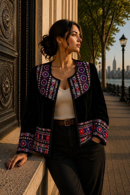 Chaqueta Jaipur Velvet - Negro 4