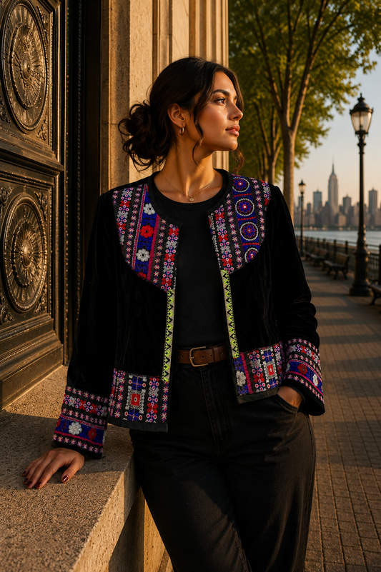 Chaqueta Jaipur Velvet - Negro 6