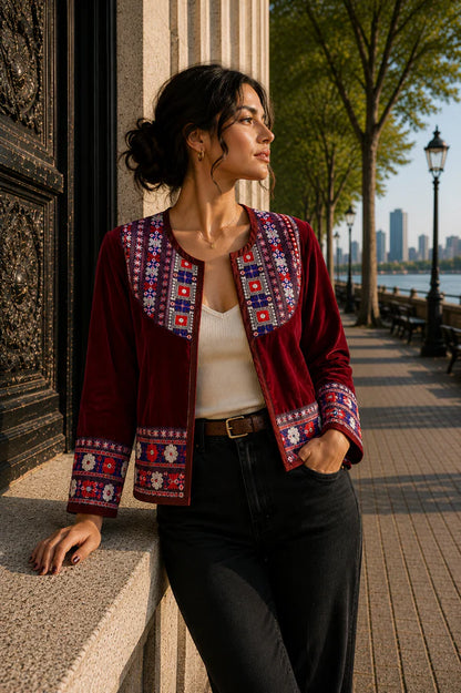 Chaqueta Jaipur Velvet - Rojo 1