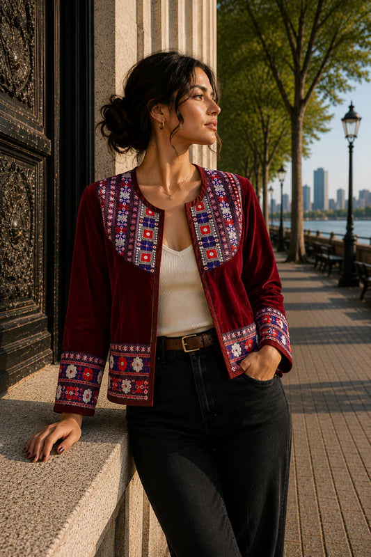 Chaqueta Jaipur Velvet - Rojo 1