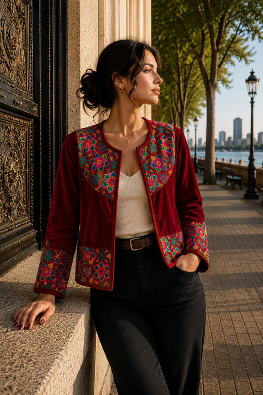 Chaqueta Jaipur Velvet - Rojo 2
