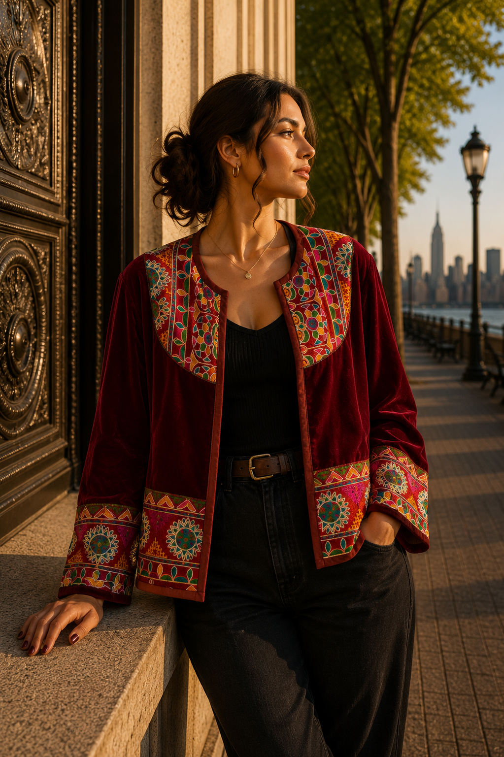 Chaqueta Jaipur Velvet - Rojo 3