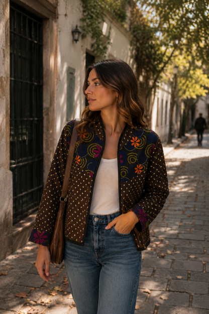 Chaqueta Nayla - Marron Flores 6